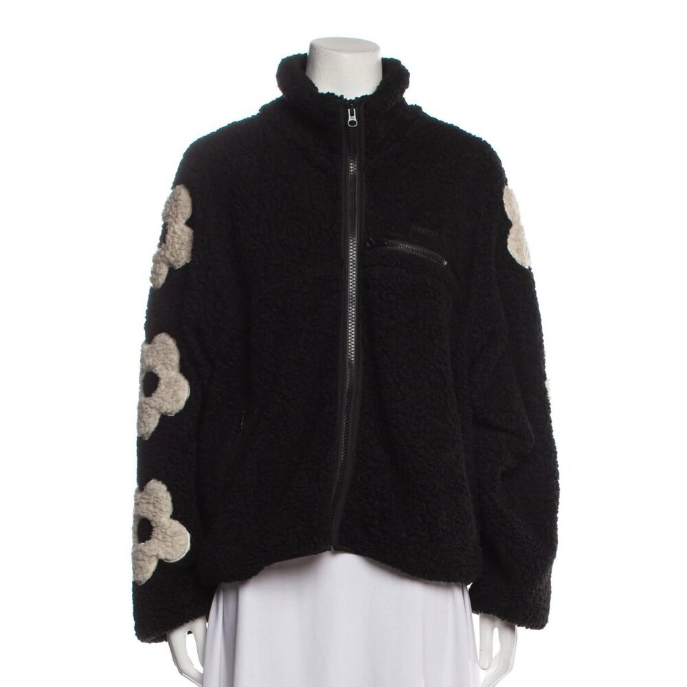 Sandy Liang Grass Fleece Jacket in Black Medium - Picture 2 of 5